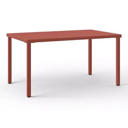 WestinTrends Playa Set da Pranzo da Esterno Rettangolare in Metallo a 7 Pezzi con Sedie Laterali Impilabili da Patio Mid-Century Modern