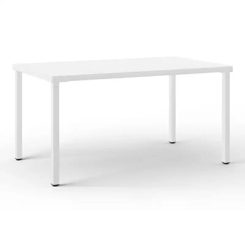 WestinTrends Playa Set da Pranzo da Esterno Rettangolare in Metallo a 7 Pezzi con Sedie Laterali Impilabili da Patio Mid-Century Modern