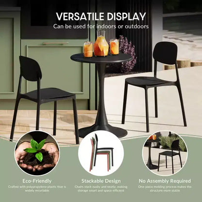 WestinTrends Playa Set da Pranzo da Esterno Rettangolare in Metallo a 7 Pezzi con Sedie Laterali Impilabili da Patio Mid-Century Modern