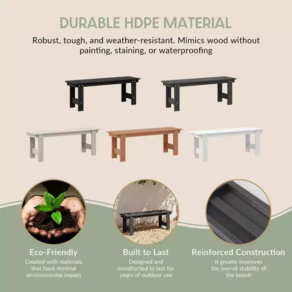 WestinTrends Ashore Set da pranzo da esterno in 6 pezzi in HDPE con panca