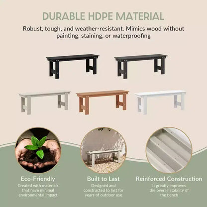 WestinTrends Ashore Set da pranzo da esterno in 6 pezzi in HDPE con panca