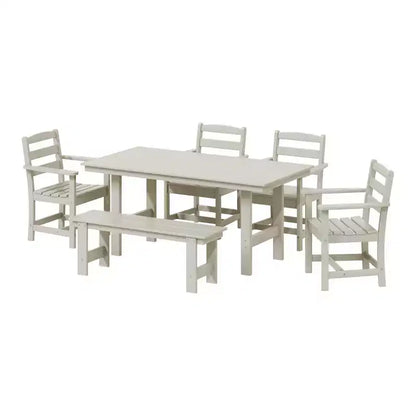 WestinTrends Ashore Set da pranzo da esterno in 6 pezzi in HDPE con panca