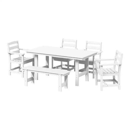 WestinTrends Ashore Set da pranzo da esterno in 6 pezzi in HDPE con panca