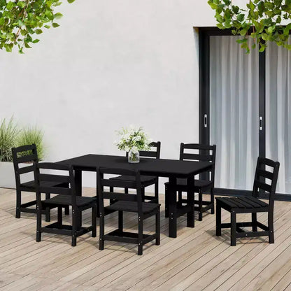 WestinTrends Ashore Set da pranzo da esterno rettangolare a 7 pezzi in HDPE con sedie laterali