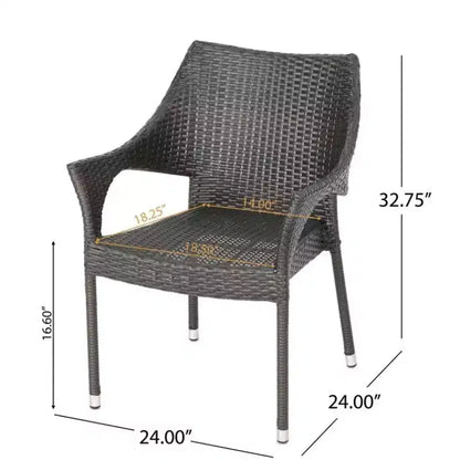 Ensemble de salle à manger d'extérieur 6 pièces Fletcher en bois d'acacia et osier par Christopher Knight Home