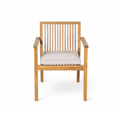 Ensemble de salle à manger d'extérieur en bois d'acacia Christopher Knight Home Caitlyn Rustic 7 pièces avec coussins