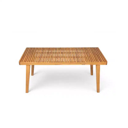 Ensemble de salle à manger d'extérieur en bois d'acacia Christopher Knight Home Caitlyn Rustic 7 pièces avec coussins