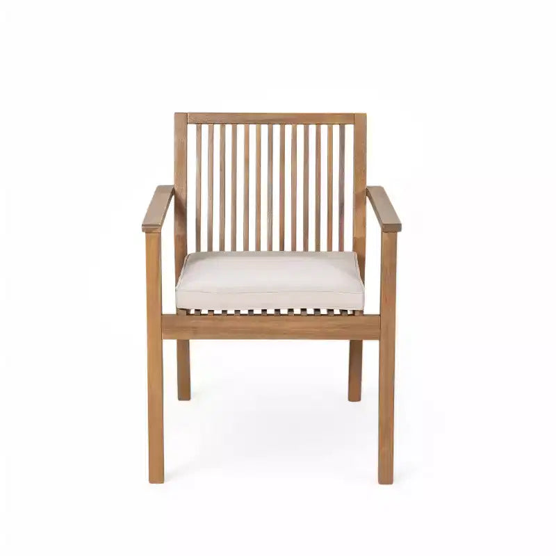 Ensemble de salle à manger d'extérieur en bois d'acacia Christopher Knight Home Caitlyn Rustic 7 pièces avec coussins
