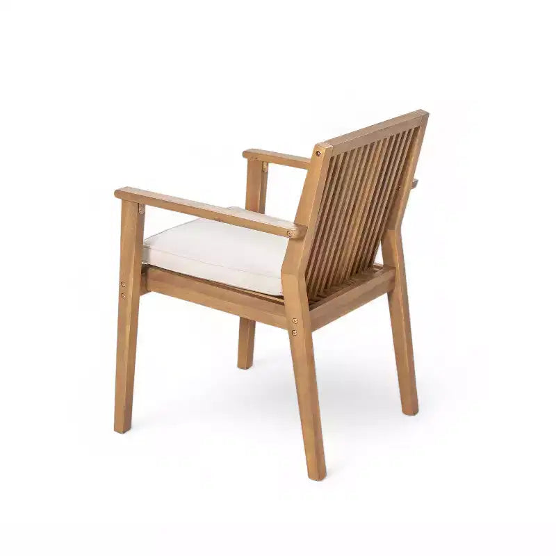 Ensemble de salle à manger d'extérieur en bois d'acacia Christopher Knight Home Caitlyn Rustic 7 pièces avec coussins