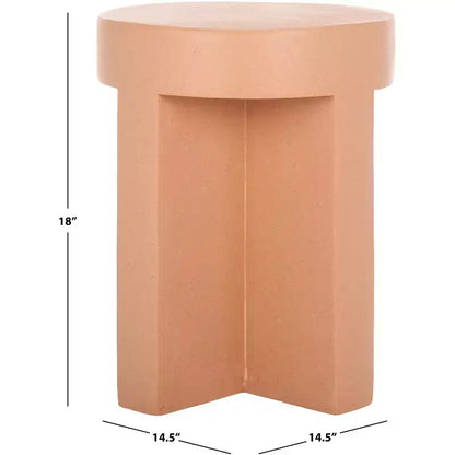 Round Accent Table ¨C White Sculptural Cross Base, Modern Indoor Design