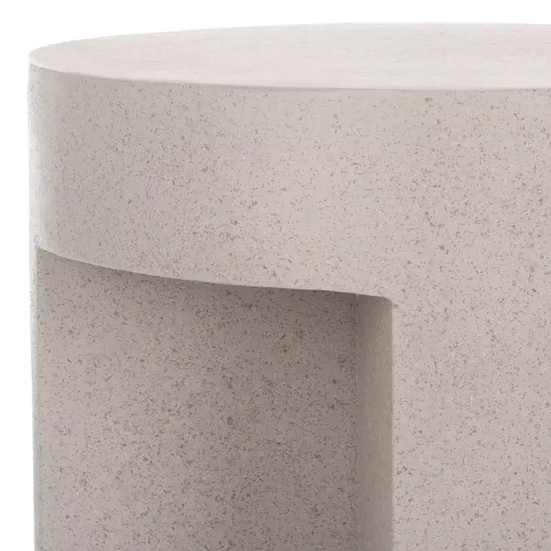 Round Accent Table ¨C White Sculptural Cross Base, Modern Indoor Design