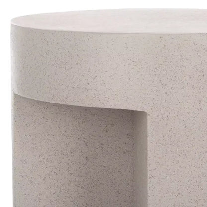 Round Accent Table ¨C White Sculptural Cross Base, Modern Indoor Design