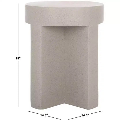 Round Accent Table ¨C White Sculptural Cross Base, Modern Indoor Design