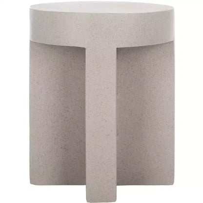 Round Accent Table ¨C White Sculptural Cross Base, Modern Indoor Design ¨C immagine prodotto 1