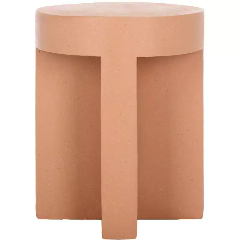 Round Accent Table ¨C White Sculptural Cross Base, Modern Indoor Design