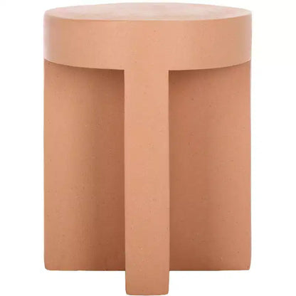 Round Accent Table ¨C White Sculptural Cross Base, Modern Indoor Design