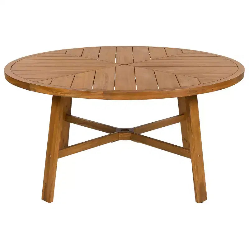 ModernLuxe — Ensemble de repas extérieur 5 pièces avec 4 fauteuils et 1 table pour jardin, balcon, arrière-cour, cadre en bois d'acacia, beige + naturel