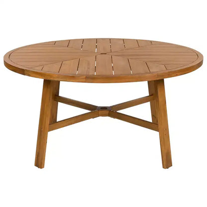 ModernLuxe — Ensemble de repas extérieur 5 pièces avec 4 fauteuils et 1 table pour jardin, balcon, arrière-cour, cadre en bois d'acacia, beige + naturel