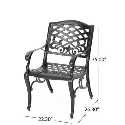 Christopher Knight Home Windley Set da Pranzo Espandibile da Esterno a 5 Pezzi in Alluminio