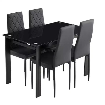 Set da pranzo MAYEERTY 7 pezzi - Tavolo rettangolare in legno e 6 sedie imbottite per riunioni di famiglia