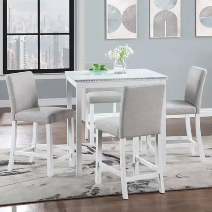 Set da pranzo MAYEERTY 7 pezzi - Tavolo rettangolare in legno e 6 sedie imbottite per riunioni di famiglia
