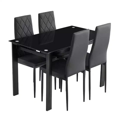 Set da pranzo MAYEERTY 7 pezzi - Tavolo rettangolare in legno e 6 sedie imbottite per riunioni di famiglia