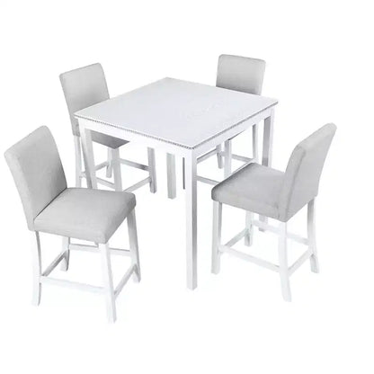 Set da pranzo MAYEERTY 7 pezzi - Tavolo rettangolare in legno e 6 sedie imbottite per riunioni di famiglia