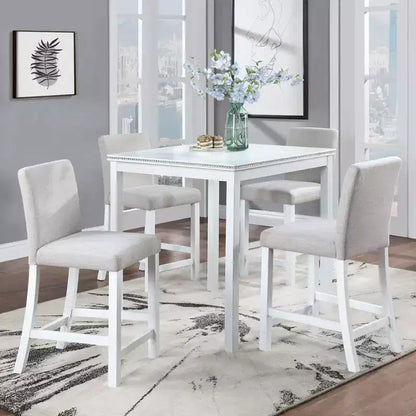 Set da pranzo MAYEERTY 7 pezzi - Tavolo rettangolare in legno e 6 sedie imbottite per riunioni di famiglia