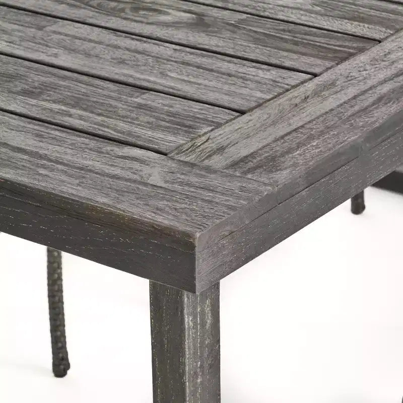 Christopher Knight Home Moralis, ensemble repas 7 pièces d'extérieur en bois d'acacia et osier avec coussins