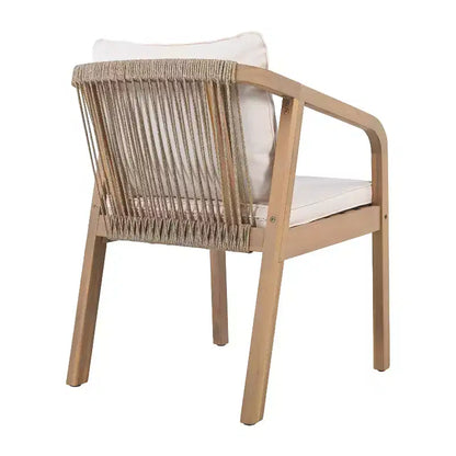 Christopher Knight Home Olcott - Ensemble de salle à manger d'extérieur 5 pièces en bois d'acacia avec table extensible et fauteuils en corde tressée