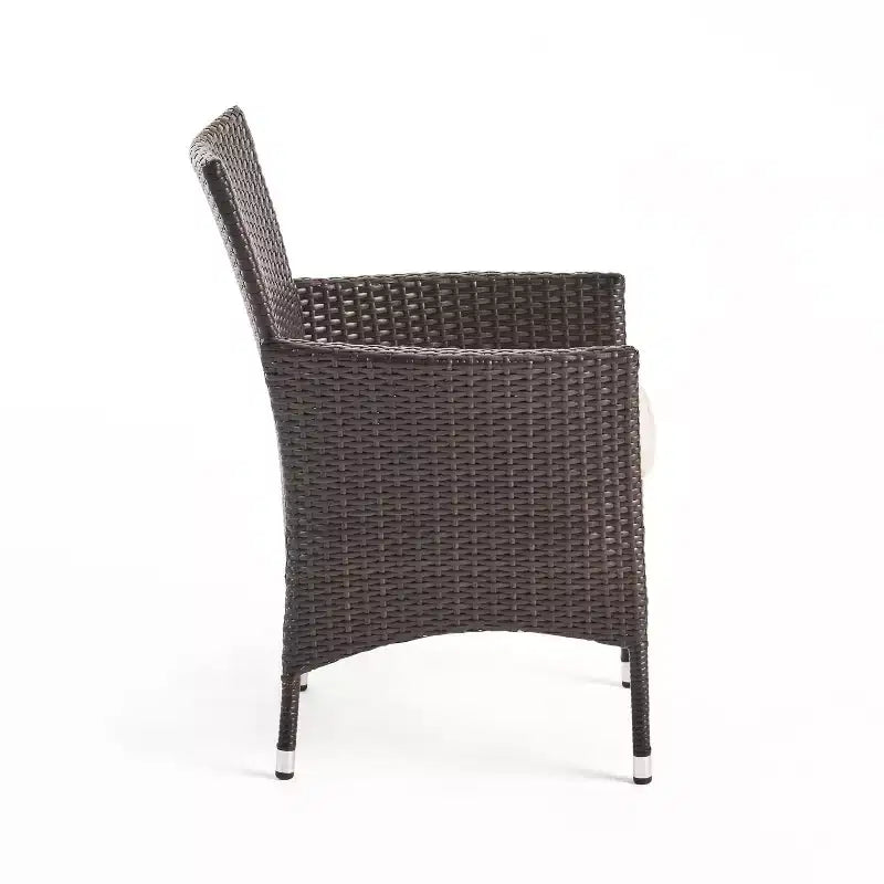 GDFStudio Carysfort Set da Pranzo da Esterno in Vimini a 5 Pezzi con Cuscino Idrorepellente