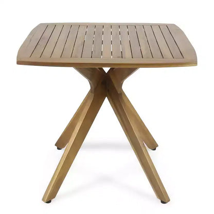 Set da pranzo da 5 pezzi Tunica per esterni di GDFStudio in legno di acacia e vimini