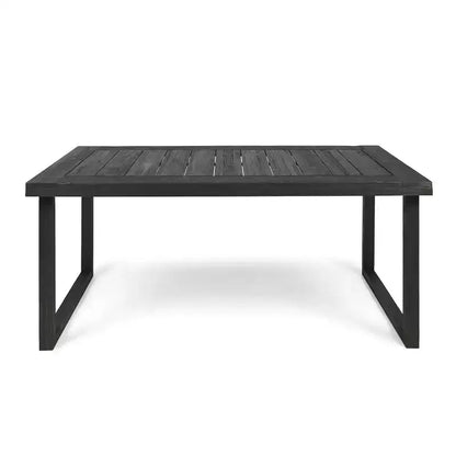 Christopher Knight Home Nelly Ensemble de salle à manger extérieur 6 pièces en bois d'acacia avec chaises et banc empilables en osier