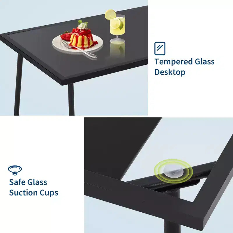 Ensemble de conversation d'extérieur 4 pièces, ensemble table et chaises d'extérieur en textilène résistant aux intempéries, petit mobilier de terrasse pour balcon et jardin