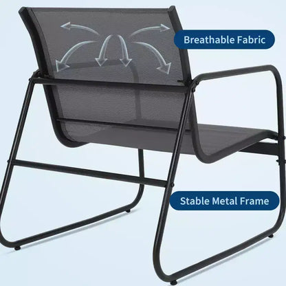 Ensemble de conversation d'extérieur 4 pièces, ensemble table et chaises d'extérieur en textilène résistant aux intempéries, petit mobilier de terrasse pour balcon et jardin