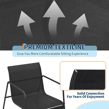 Ensemble de conversation d'extérieur 4 pièces, ensemble table et chaises d'extérieur en textilène résistant aux intempéries, petit mobilier de terrasse pour balcon et jardin