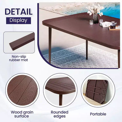 Set da pranzo da esterno Hyleory Elegant 5 pezzi con sedie impilabili e tavolo da pranzo in ferro