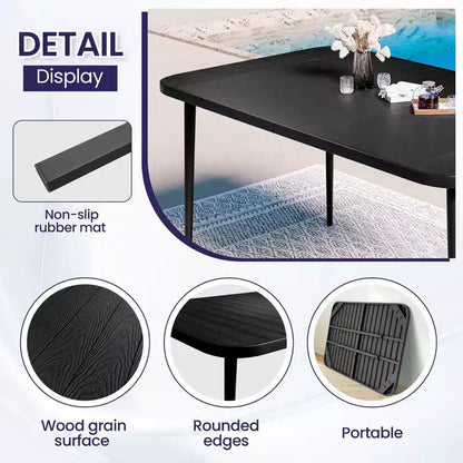 Set da pranzo da esterno Hyleory Elegant 5 pezzi con sedie impilabili e tavolo da pranzo in ferro