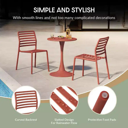 Ensemble de salle à manger d'extérieur et d'intérieur WestinTrends Playa 5 pièces avec table en métal et chaises d'appoint empilables en plastique