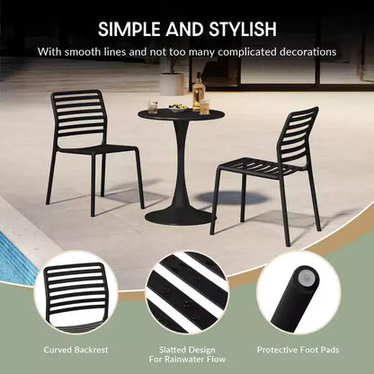 Ensemble de salle à manger d'extérieur et d'intérieur WestinTrends Playa 5 pièces avec table en métal et chaises d'appoint empilables en plastique