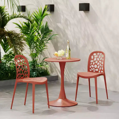 Ensemble de table à manger de patio en métal 3 pièces WestinTrends Playa pour l'extérieur et l'intérieur avec chaises de patio en polypropylène empilables