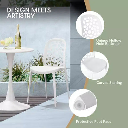 Ensemble de table à manger de patio en métal 3 pièces WestinTrends Playa pour l'extérieur et l'intérieur avec chaises de patio en polypropylène empilables