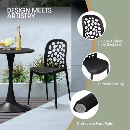 Ensemble de table à manger de patio en métal 3 pièces WestinTrends Playa pour l'extérieur et l'intérieur avec chaises de patio en polypropylène empilables