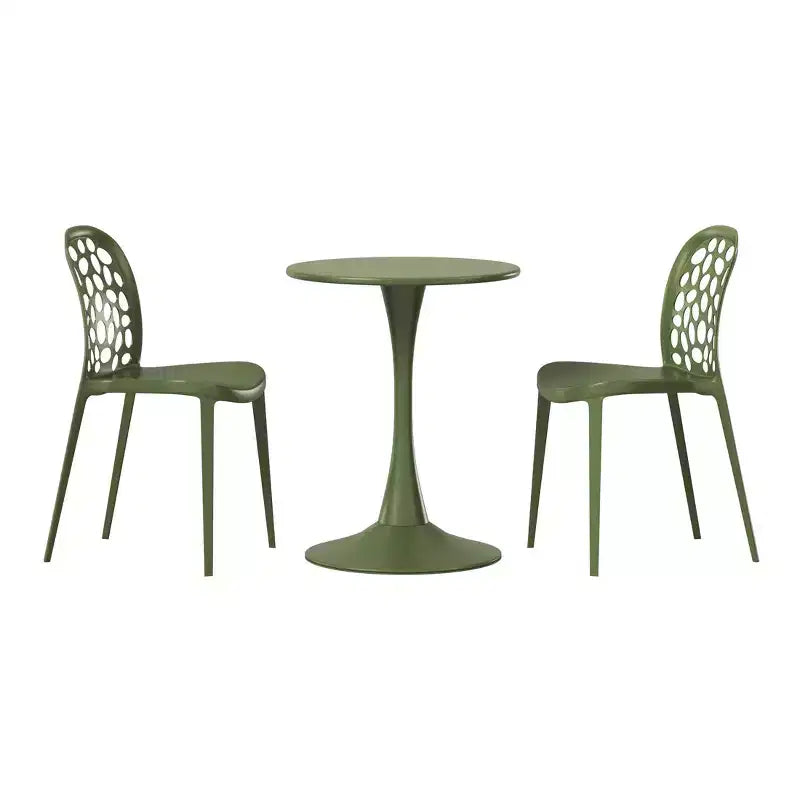 Ensemble de table à manger de patio en métal 3 pièces WestinTrends Playa pour l'extérieur et l'intérieur avec chaises de patio en polypropylène empilables