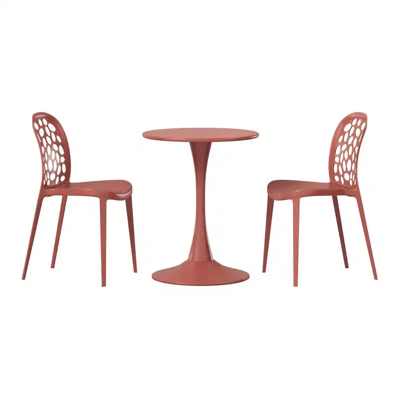 Ensemble de table à manger de patio en métal 3 pièces WestinTrends Playa pour l'extérieur et l'intérieur avec chaises de patio en polypropylène empilables