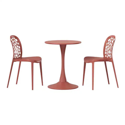 Ensemble de table à manger de patio en métal 3 pièces WestinTrends Playa pour l'extérieur et l'intérieur avec chaises de patio en polypropylène empilables