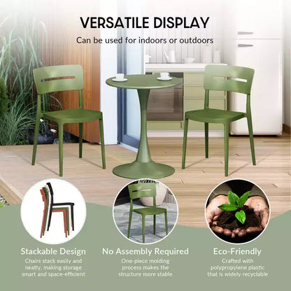 Ensemble de table à manger de patio ronde en métal 5 pièces d'intérieur/extérieur WestinTrends Playa avec chaises de patio empilables