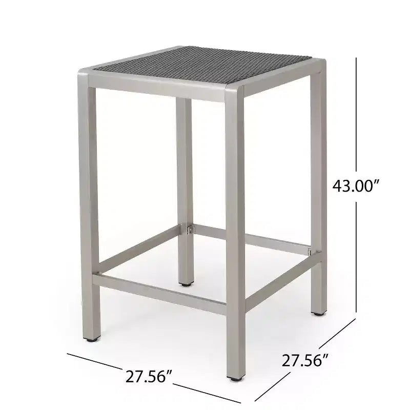 GDFStudio Set da Bar a 5 Pezzi per Esterni Crested Bay in Wicker e Alluminio