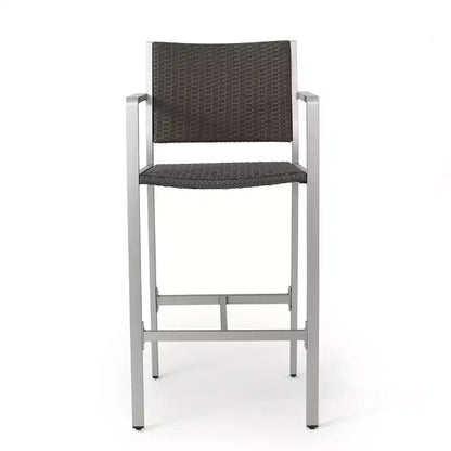 GDFStudio Set da Bar a 5 Pezzi per Esterni Crested Bay in Wicker e Alluminio