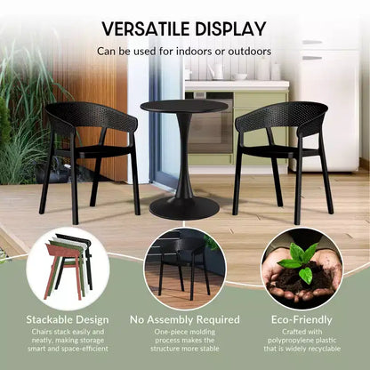 WestinTrends Playa, set da pranzo da esterni a 5 pezzi, con tavolo quadrato e sedie impilabili.